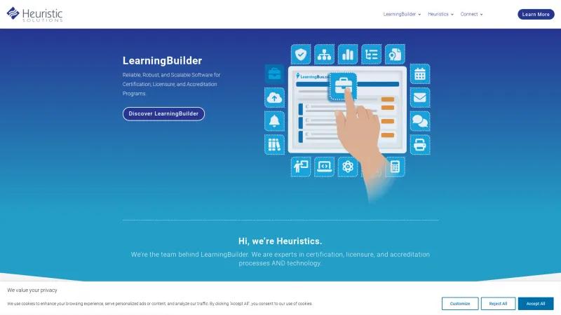 Homepage of LearningBuilder