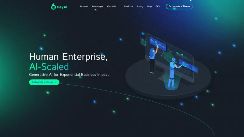 Homepage of HeyAI