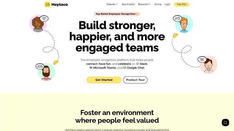 Homepage of HeyTaco