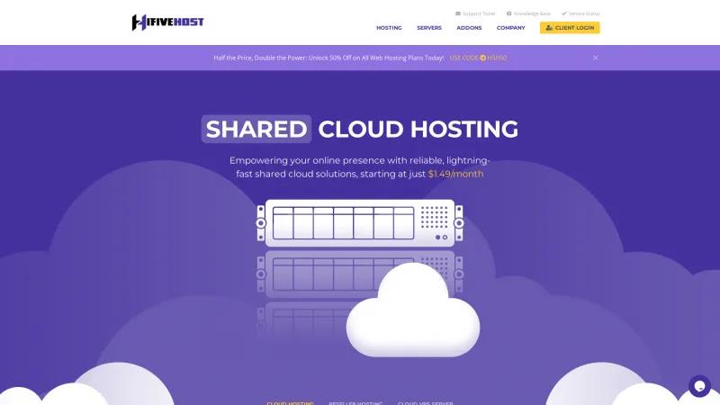 Homepage of Hifivehost