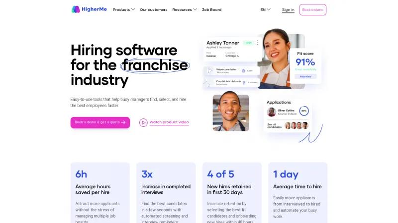 Homepage of HigherMe