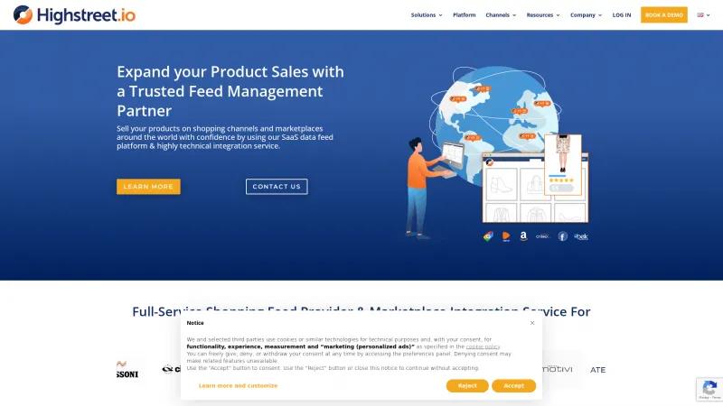 Homepage of Highstreet.io