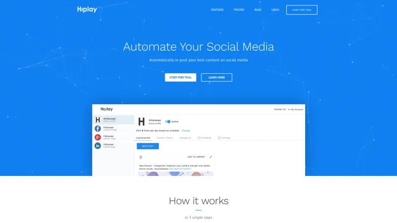 Homepage of Hiplay