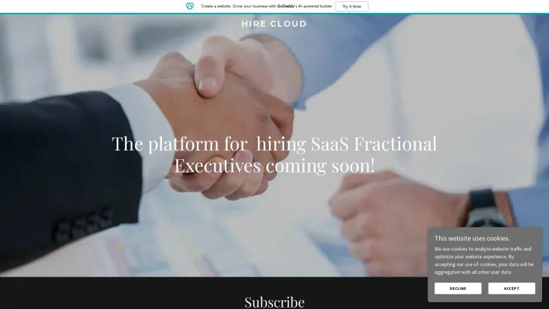 Homepage of HireCloud