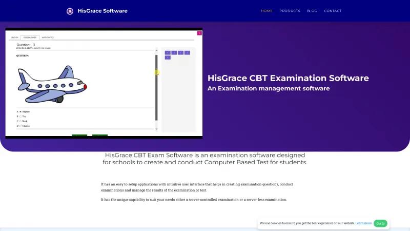 Homepage of HisGrace CBT Examination Software