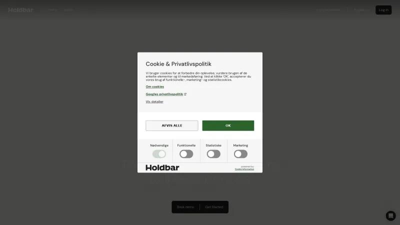 Homepage of Holdbar