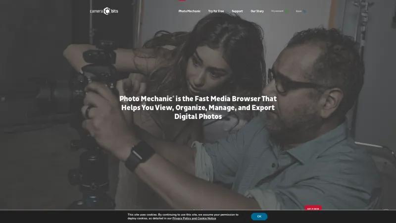 Homepage of Photo Mechanic