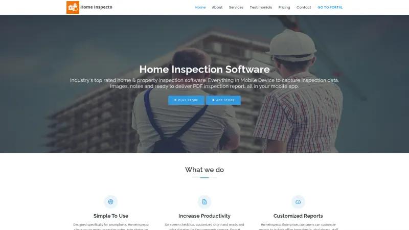 Homepage of HomeInspecto