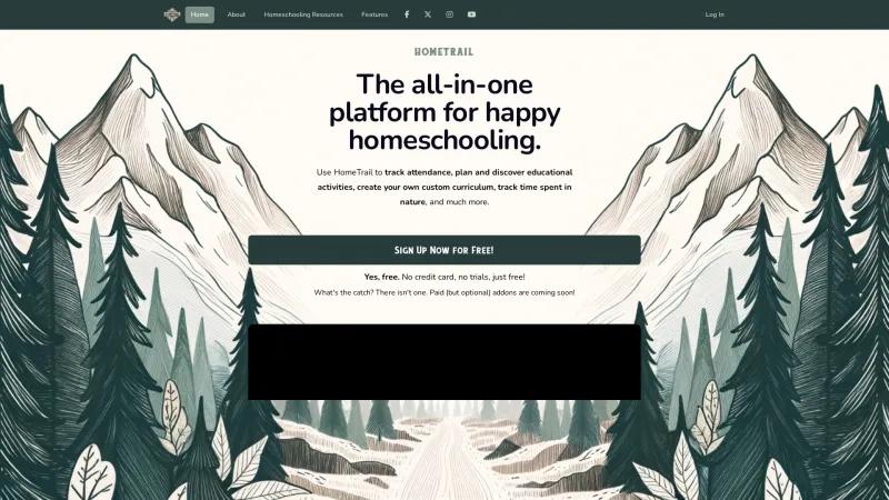 Homepage of HomeTrail