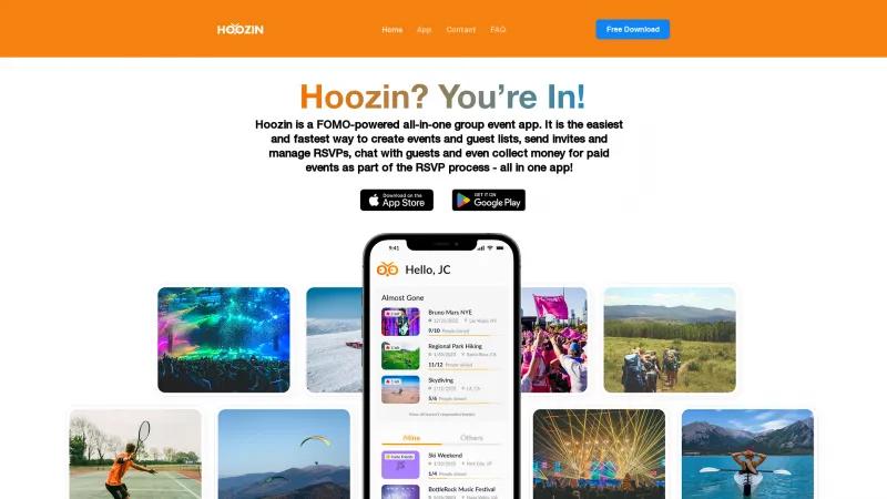 Homepage of HOOZIN