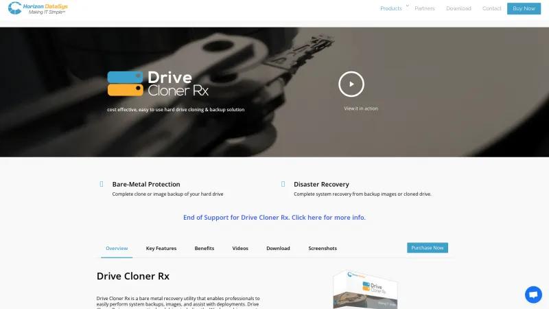 Homepage of Drive Cloner Rx