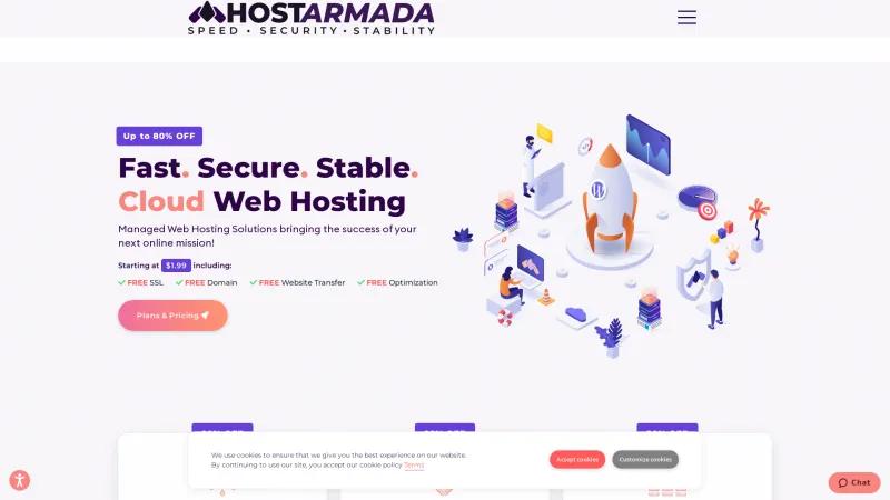 Homepage of HostArmada