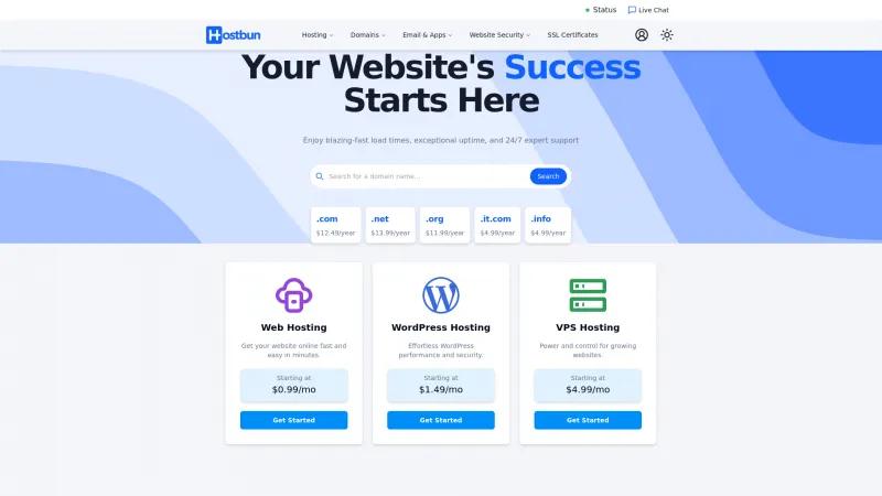 Homepage of Hostbun