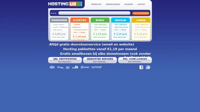 Homepage of HostingU2