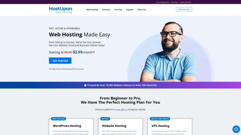 Homepage of HostUpon