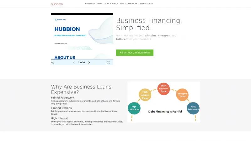 Homepage of Hubbion