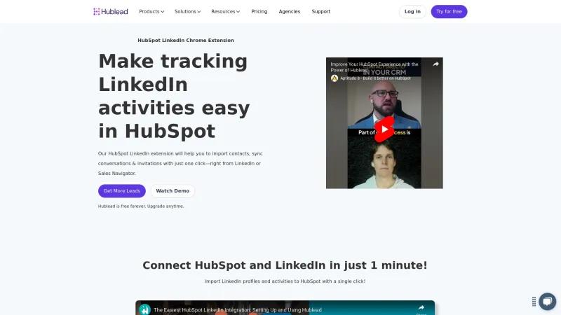 Homepage of Hublead