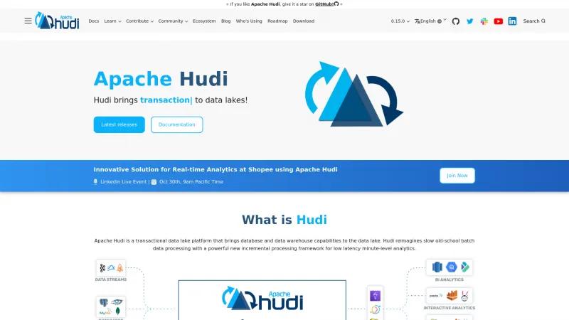 Homepage of Apache Hudi