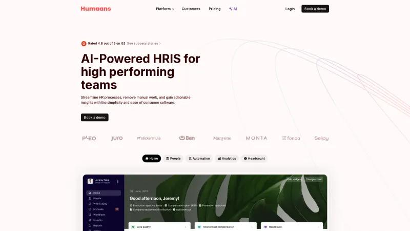 Homepage of Humaans