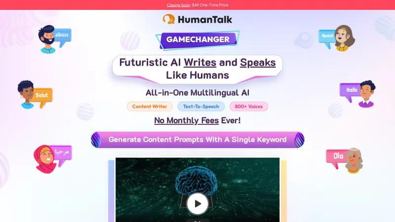 Homepage of HumanTalk