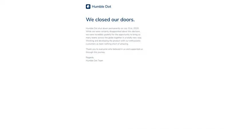 Homepage of Humble Dot