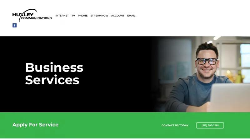 Homepage of Huxcomm Business Television