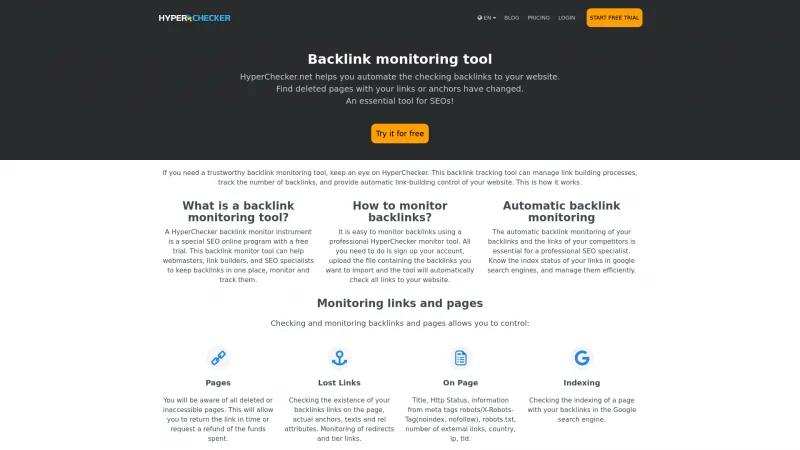 Homepage of HyperChecker