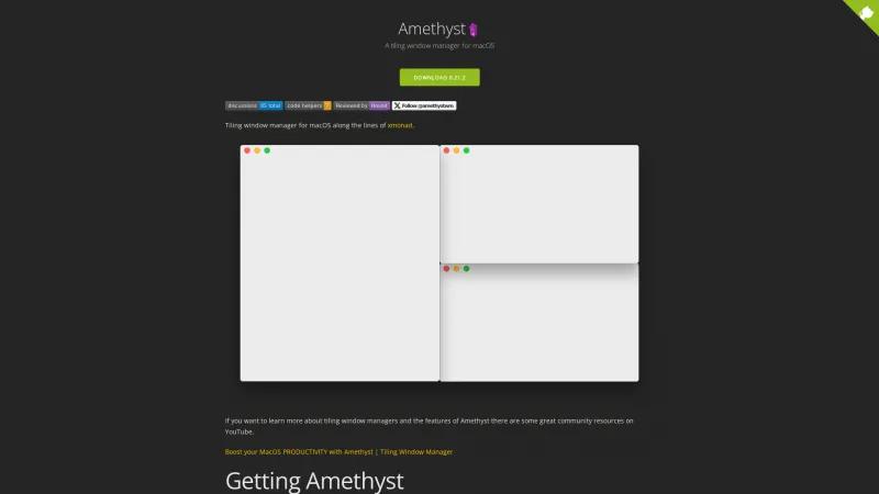 Homepage of Amethyst