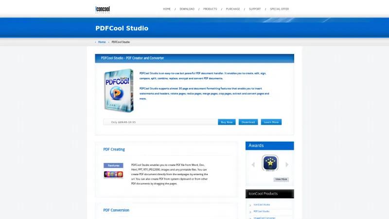 Homepage of PDFCool Studio