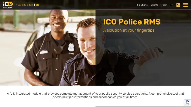 Homepage of ICO Police RMS