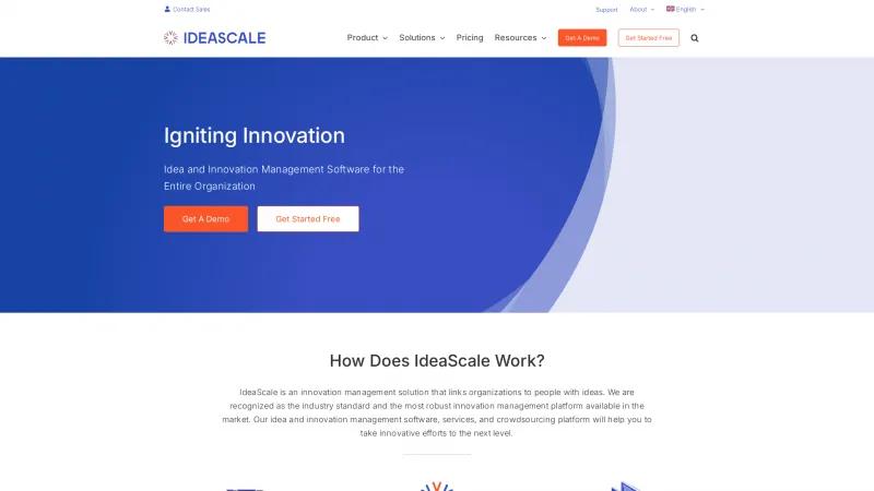 Homepage of IdeaScale