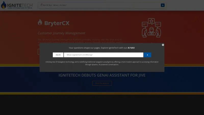 Homepage of BryterCX