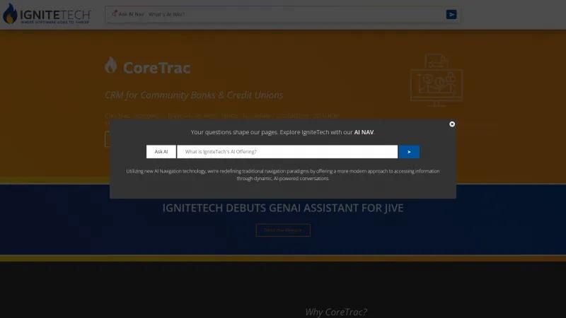 Homepage of CoreTrac