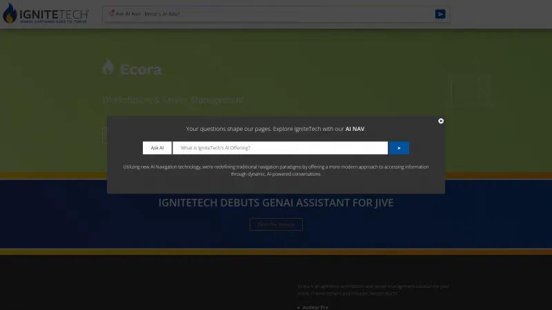 Homepage of Ecora