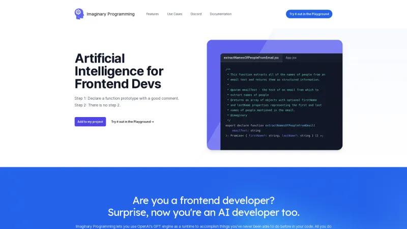 Homepage of Imaginary Programming