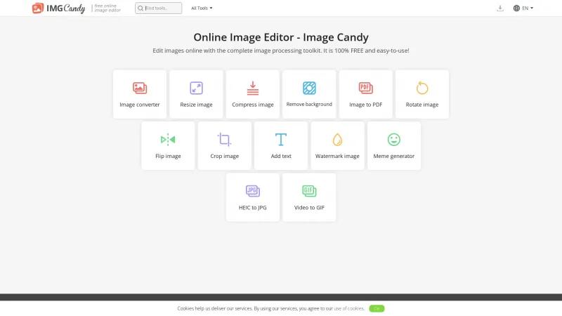 Homepage of Image Candy