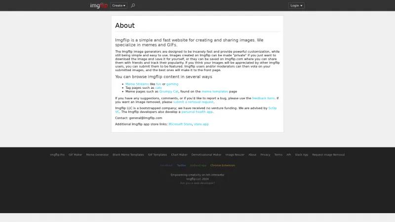 Homepage of Imgflip