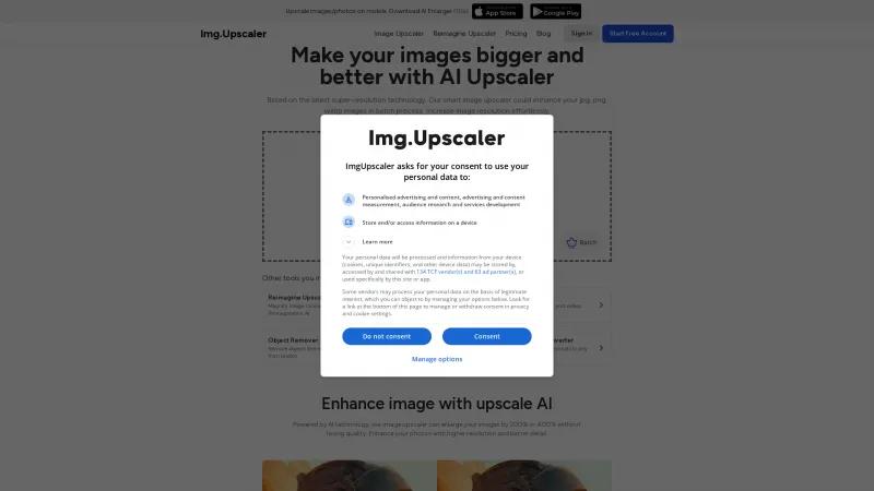 Homepage of Img.Upscaler