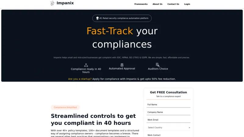 Homepage of Impanix