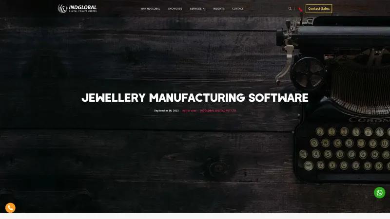 Homepage of Indglobal Jewellery Software