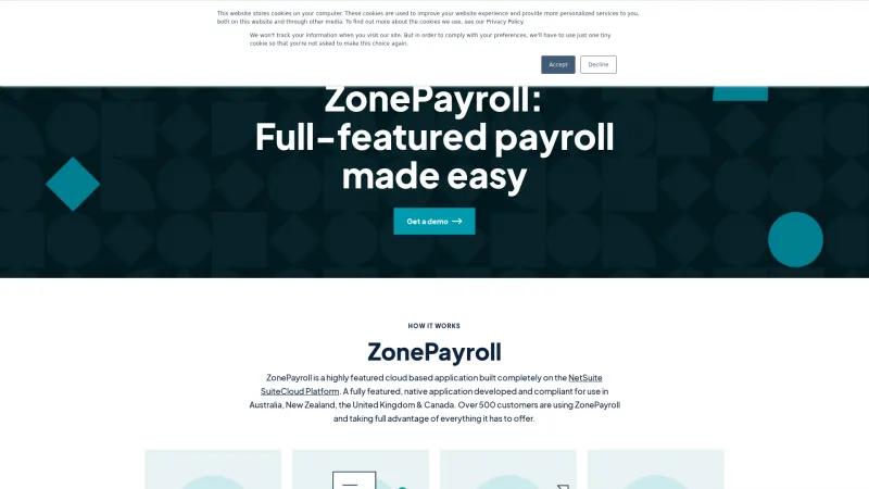 Homepage of Infinet Cloud Payroll