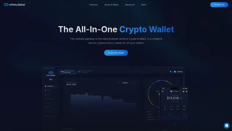 Homepage of Infinity Wallet