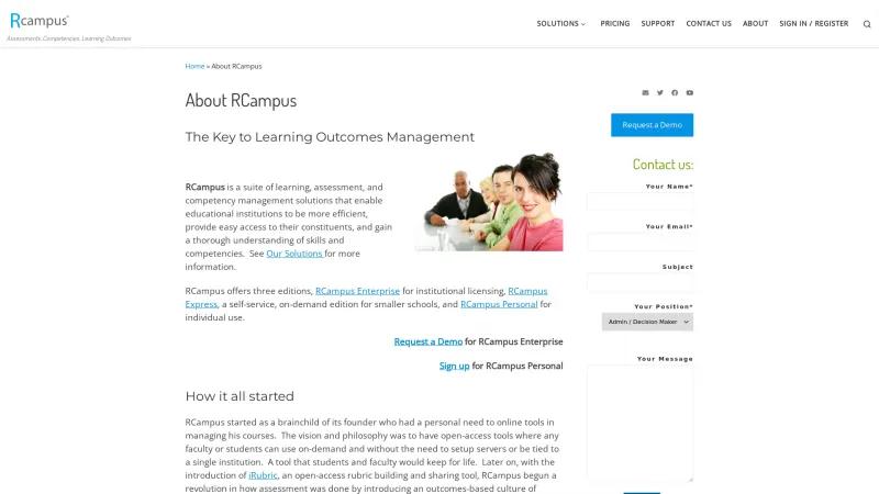 Homepage of RCampus