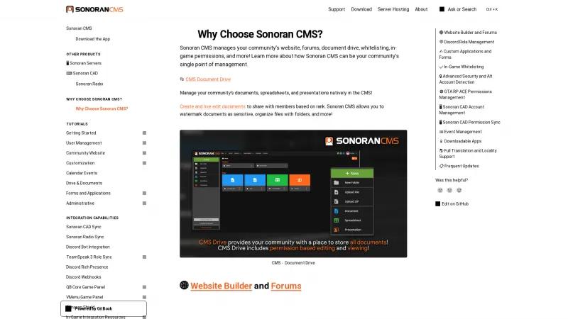 Homepage of Sonoran CMS