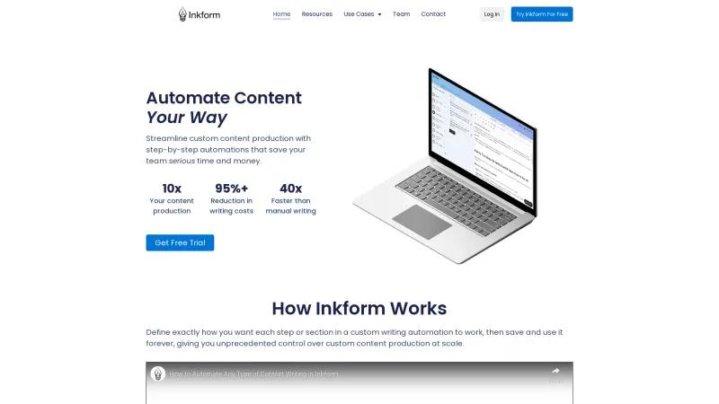 Homepage of Inkform