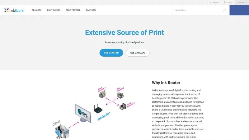 Homepage of InkRouter