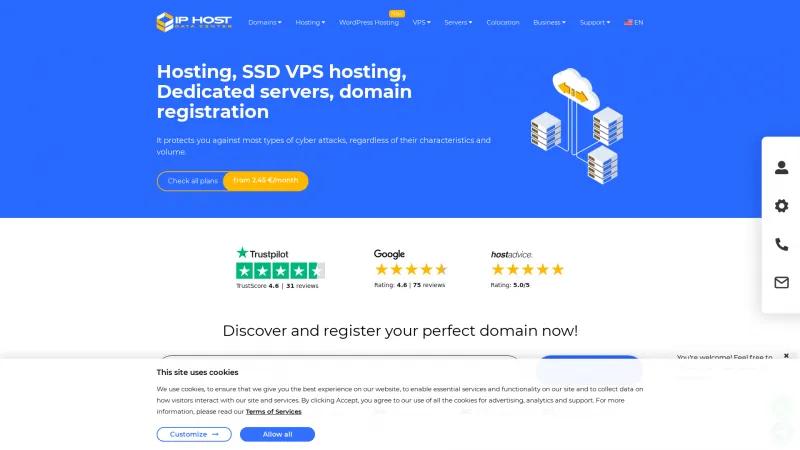 Homepage of IP HOST