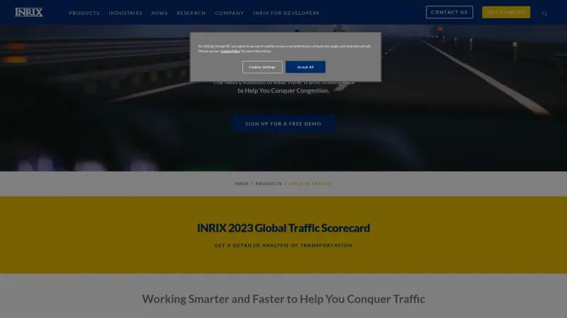 Homepage of INRIX AI Traffic