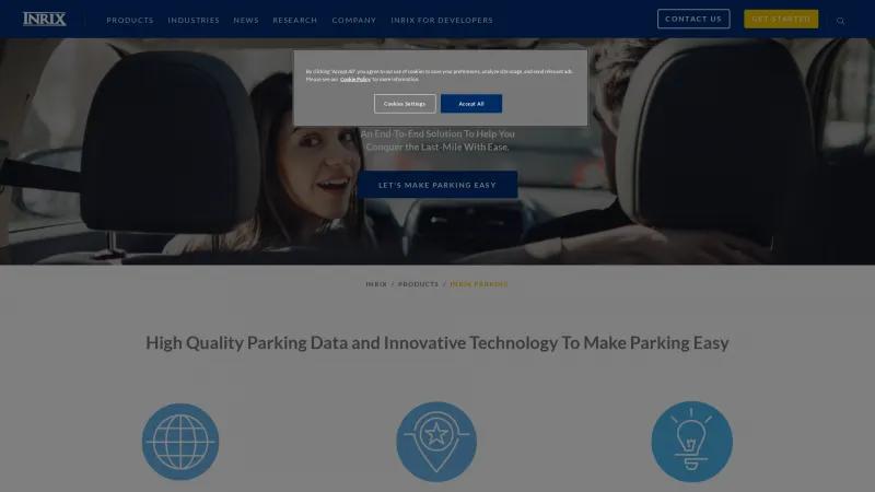 Homepage of INRIX Parking