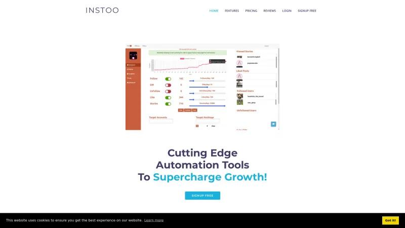 Homepage of Instoo